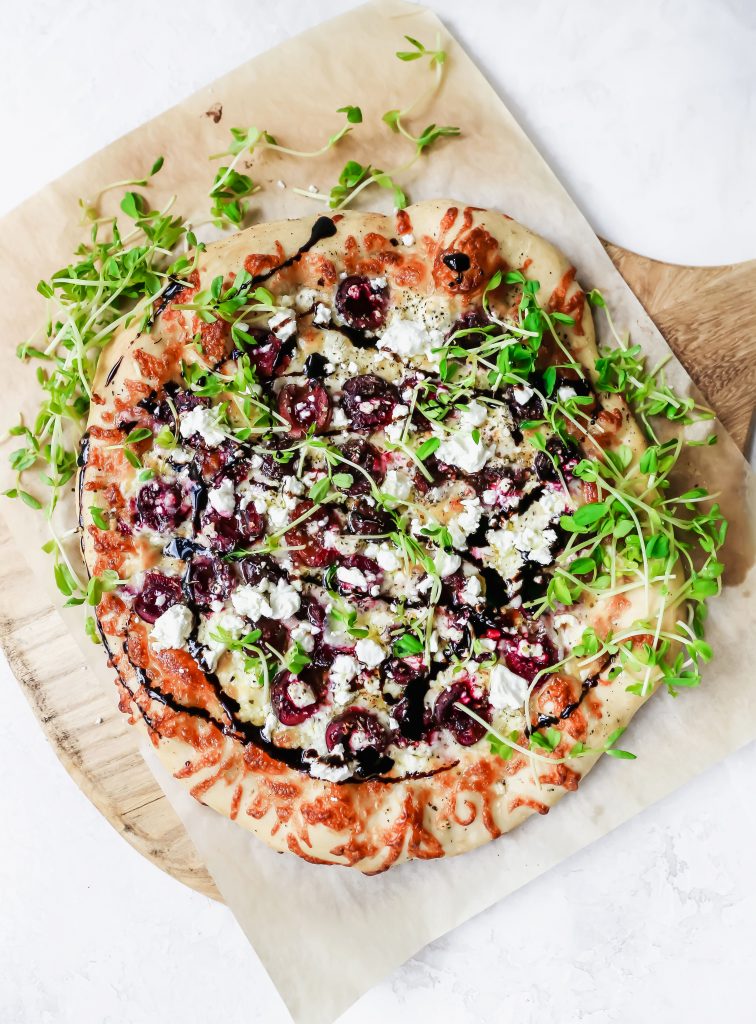 Summer Pizza with Cherries & Feta