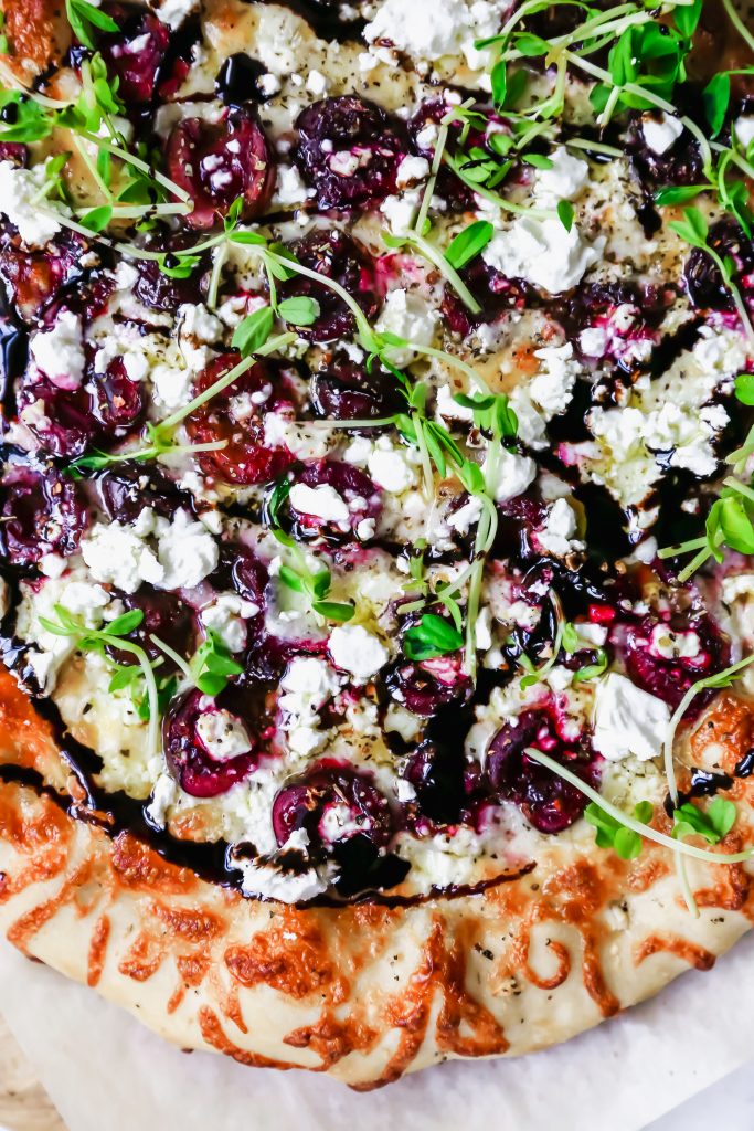 Summer Pizza with Cherries & Feta
