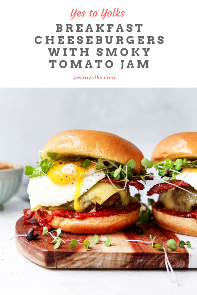 Breakfast Cheeseburgers with Smoky Tomato Jam