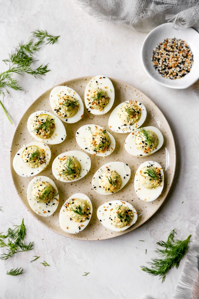 Everything Deviled Eggs with Scallion-Dill Cream Cheese