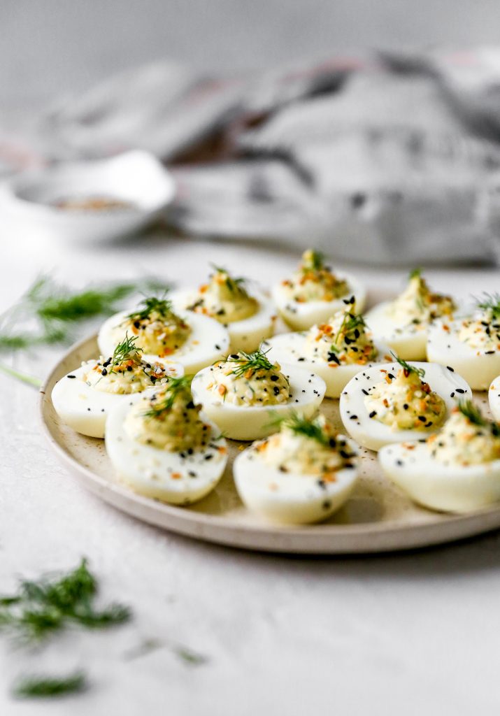 Everything Deviled Eggs with Scallion-Dill Cream Cheese