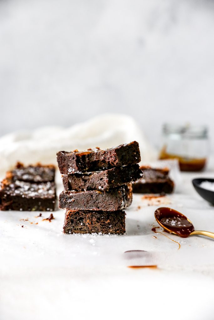 Salted Caramel Truffle Olive Oil Brownies