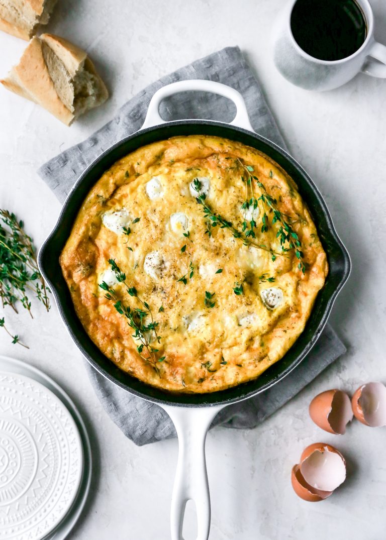 French Onion Frittata with Gruyere & Ricotta - Yes to Yolks