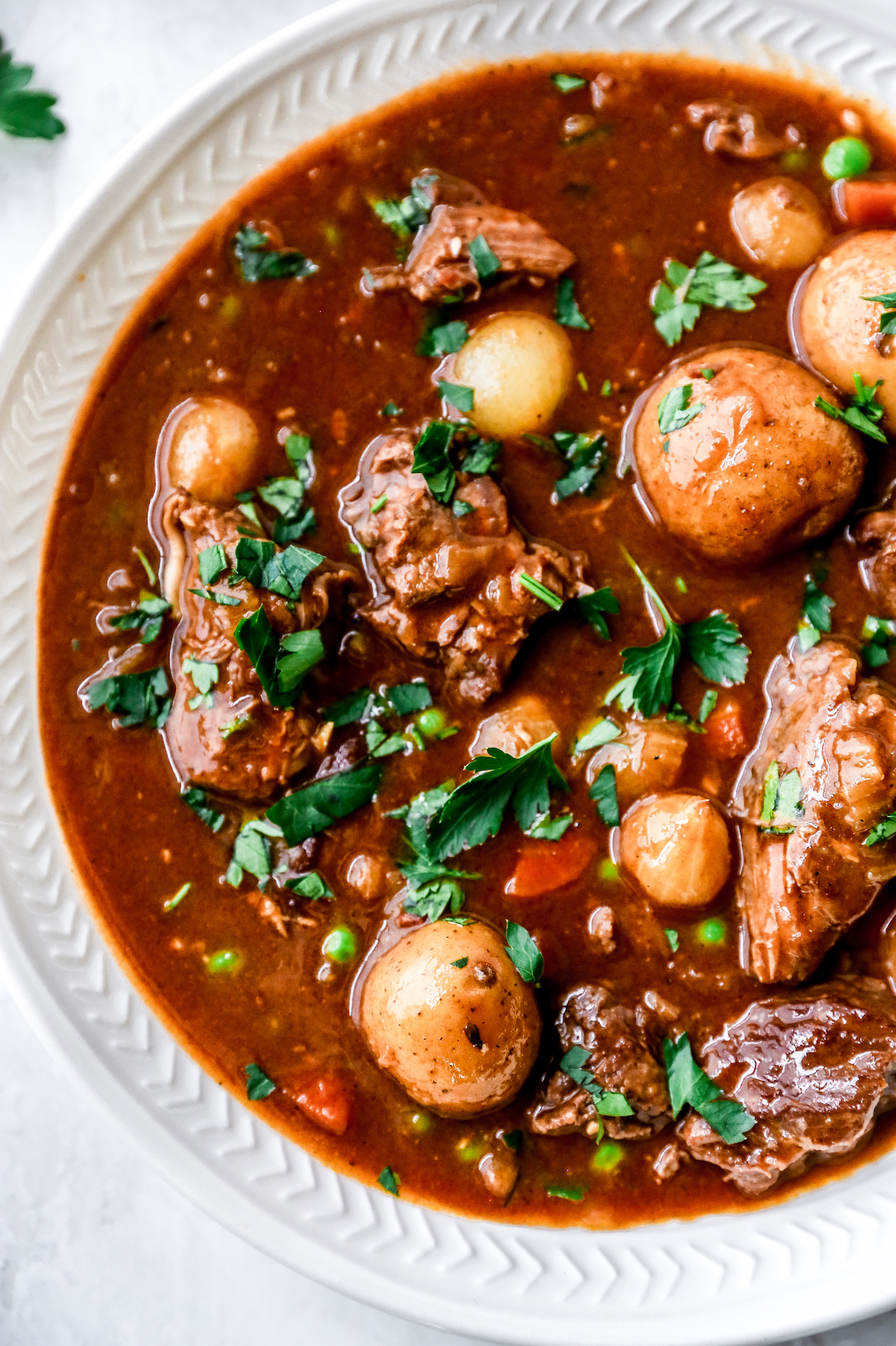 Irish Beef Stew with Stout-Cheddar Biscuits - Yes to Yolks