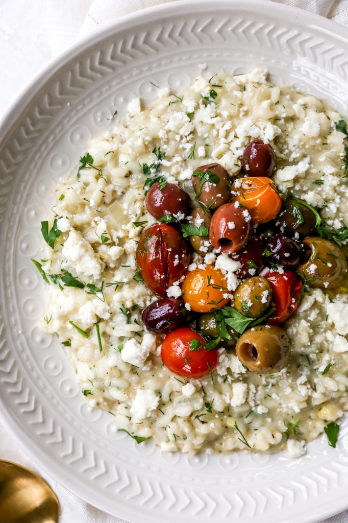 Greek Risotto with Roasted Tomatoes & Olives