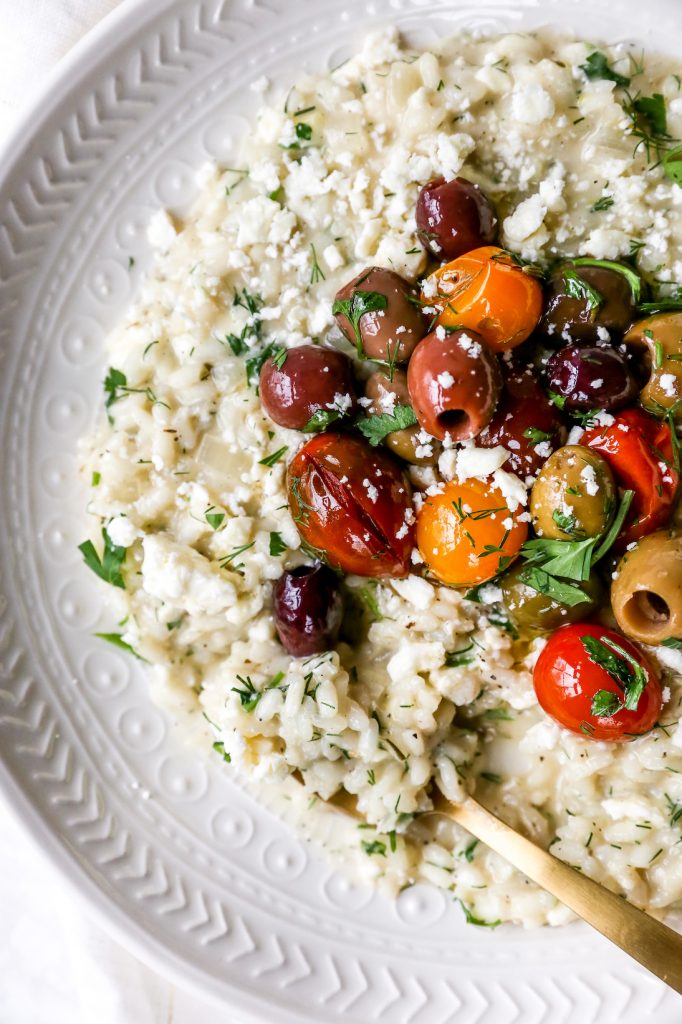 Greek Risotto with Roasted Tomatoes & Olives