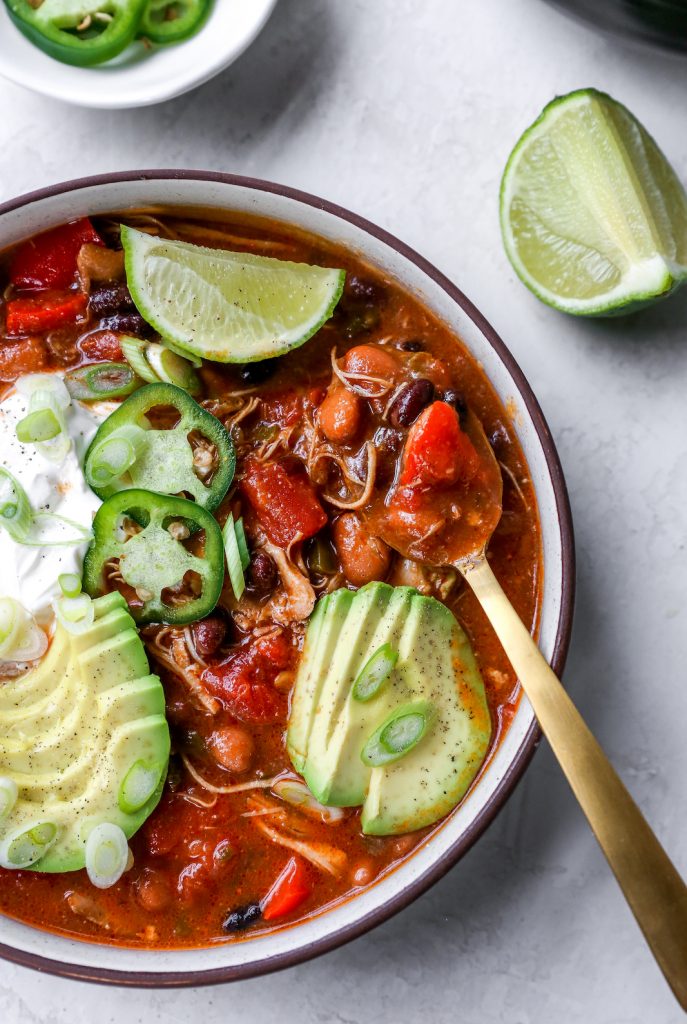 Smoky Beer Pulled Chicken Chili