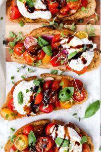 Burrata Bruschetta Toasts - Yes to Yolks