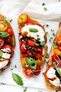 Burrata Bruschetta Toasts - Yes to Yolks