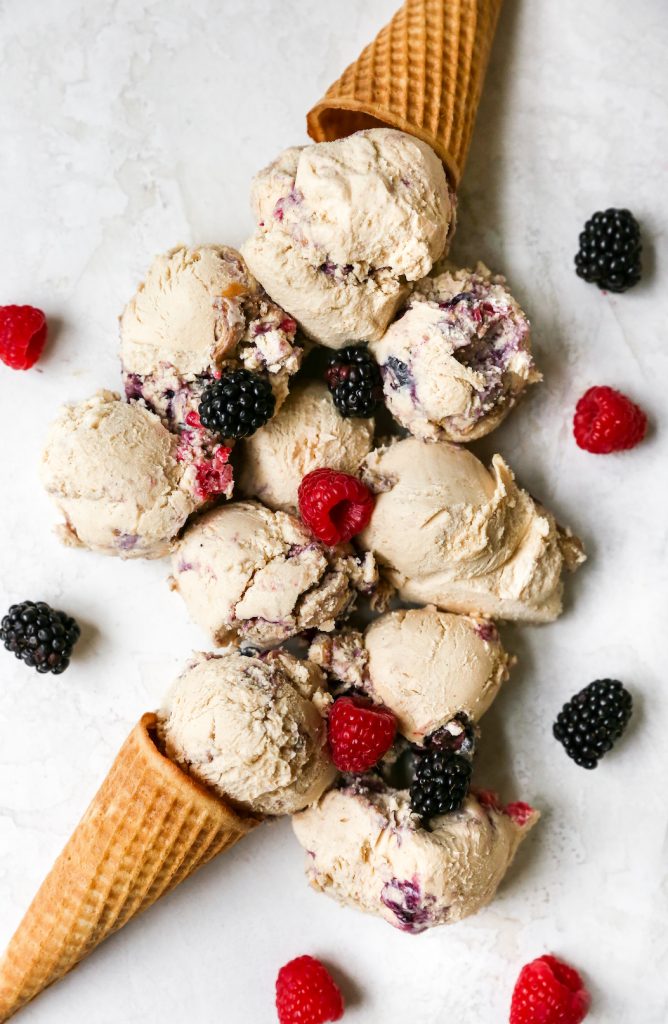 No-Churn Browned Butter PB & J Ice Cream