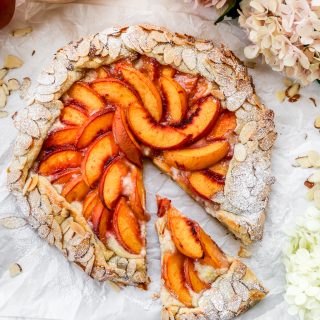 Peaches & Cream Galette with Sugared Almond Crust