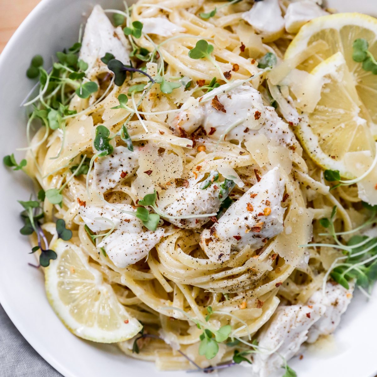 Lemon Cream Linguine with Crab - Yes to Yolks