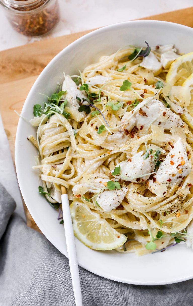 Lemon Cream Linguine with Crab - Yes to Yolks