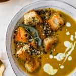 Butternut Squash & Hard Apple Cider Soup with Everything-Sage Croutons