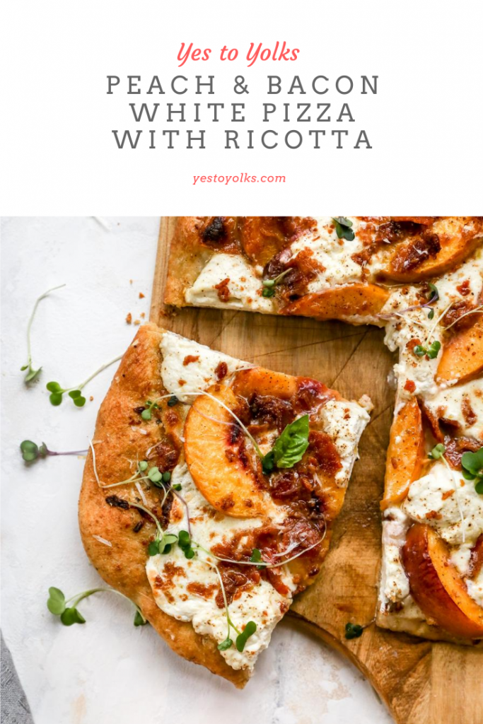 Peach & Bacon White Pizza with Ricotta