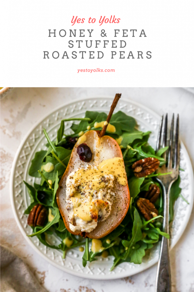 Honey & Feta Stuffed Roasted Pears