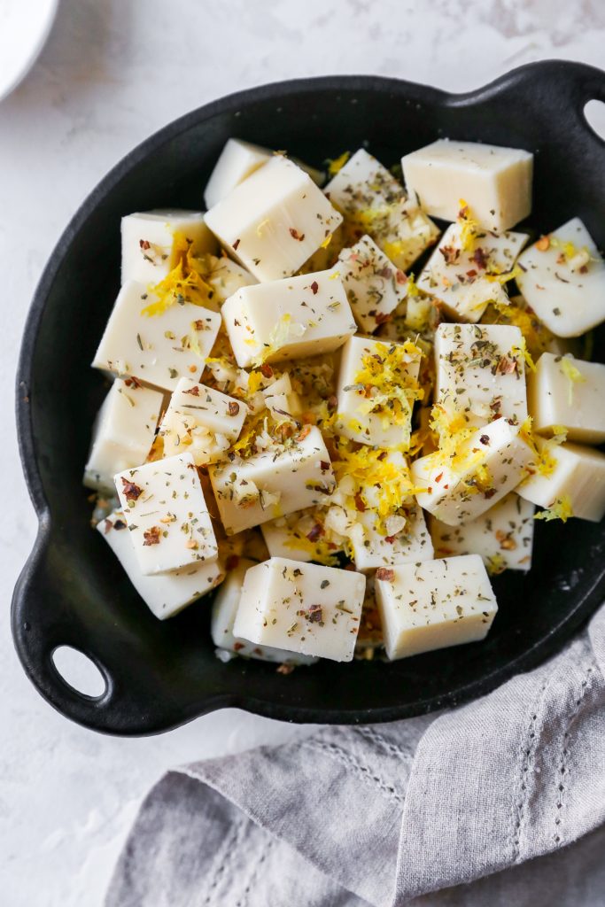 Baked Cheese with Lemon, Garlic, & Herbs