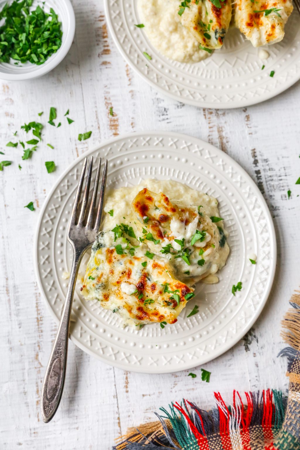 Spinach & Artichoke Stuffed Shells with Asiago Cream - Yes to Yolks