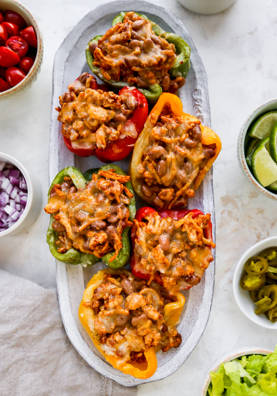 Chicken Taco Stuffed Peppers - Yes to Yolks