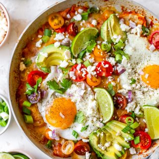 Chilaquiles Rojos with Eggs & Queso Fresco