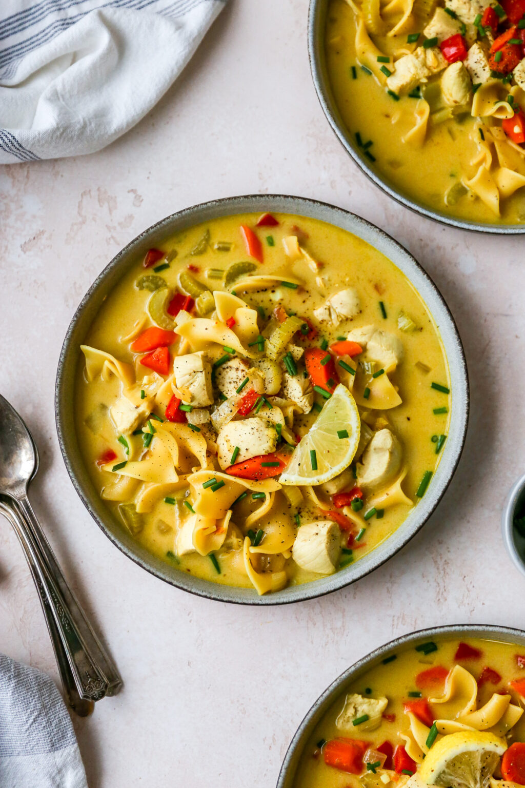 Spicy Coconut Chicken Noodle Soup - Yes to Yolks