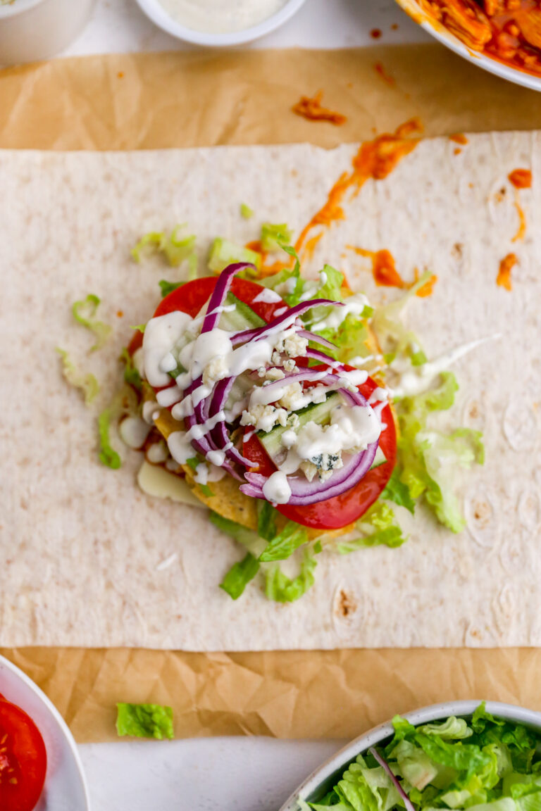 Honey Buffalo Chicken Crunch Wraps - Yes to Yolks