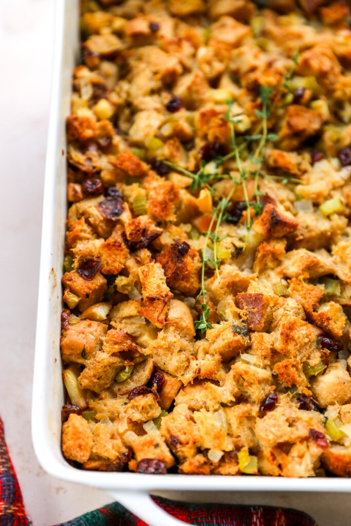 Savory Apple & Cranberry Stuffing - Yes to Yolks