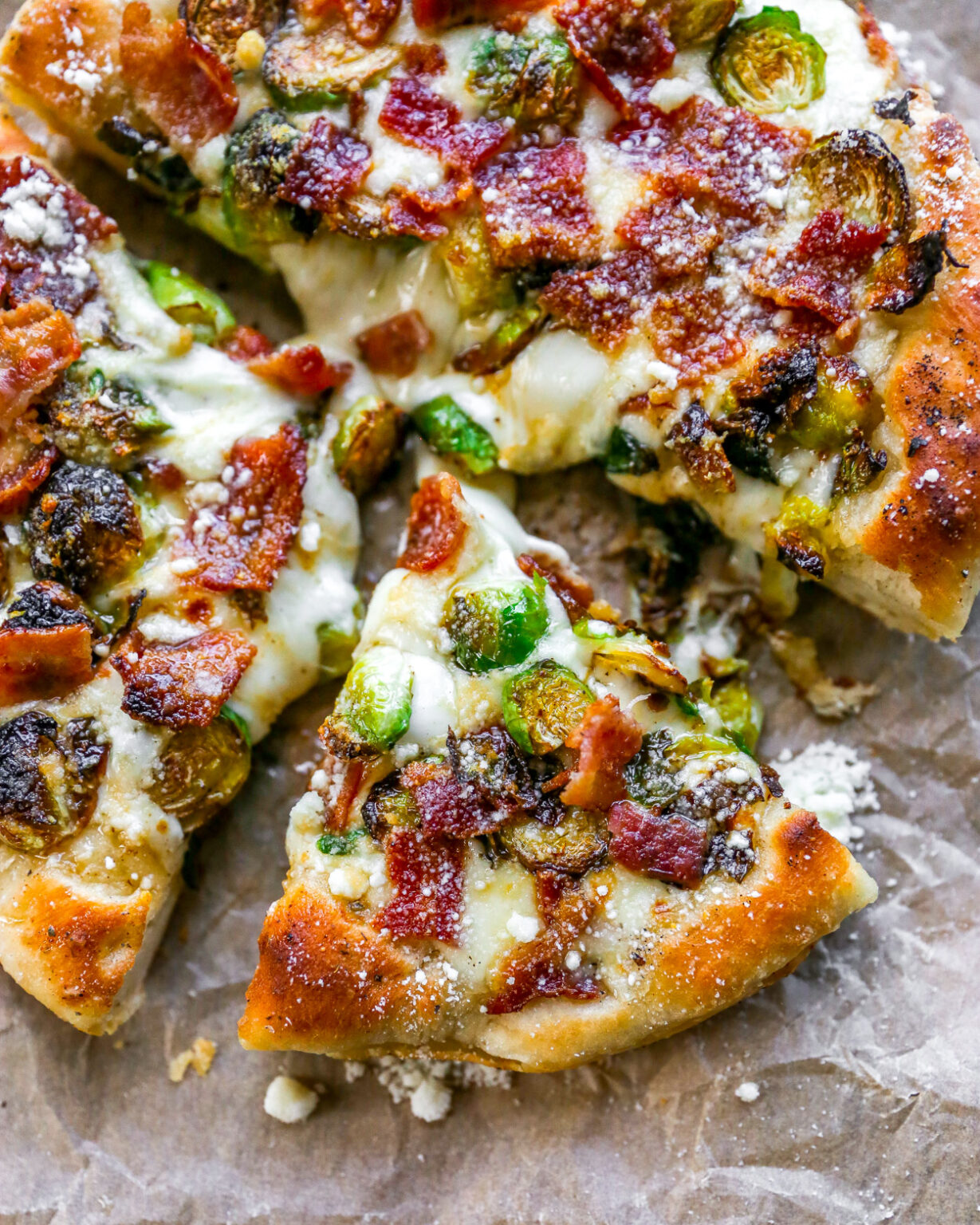 Easy Skillet Pizza with Brussels & Bacon - Yes to Yolks