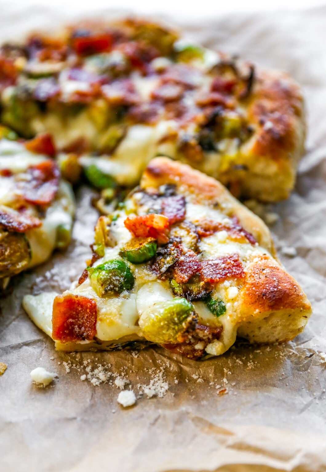 Easy Skillet Pizza with Brussels & Bacon - Yes to Yolks