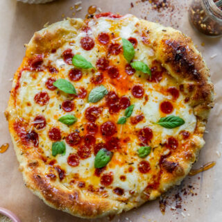 Pepperoni Vodka Skillet Pizza with Hot Honey