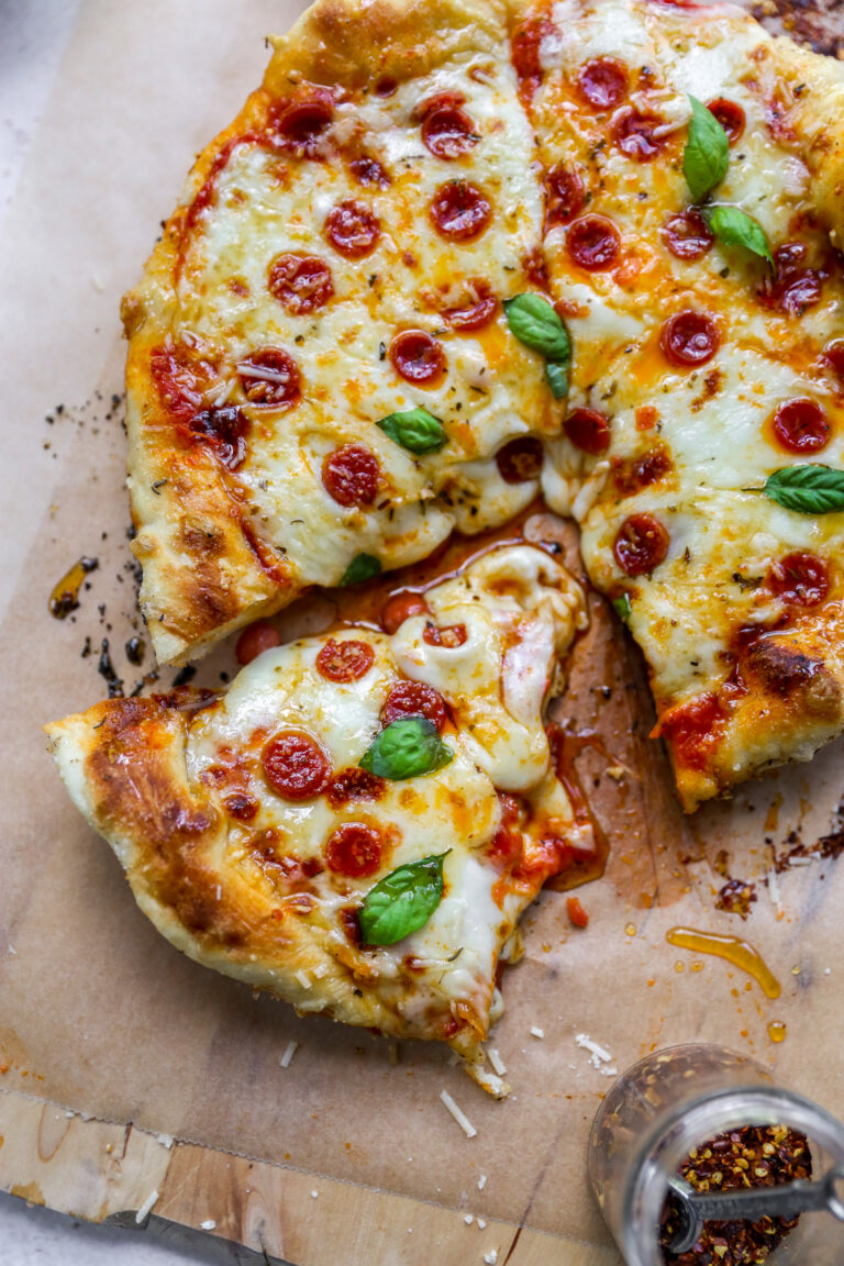 Pepperoni Vodka Skillet Pizza with Hot Honey - Yes to Yolks